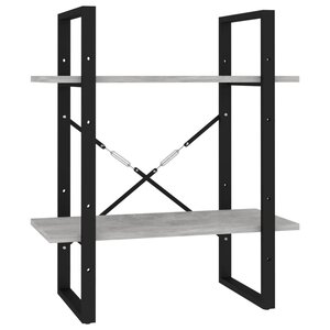 vidaXL Bibliothèque à 2 niveaux Gris béton 60x30x70 cm bois ingénierie