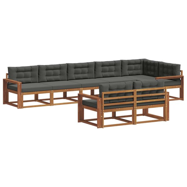 vidaXL Ensemble de canapés d'extérieur 8 pc Naturel et Anthracite