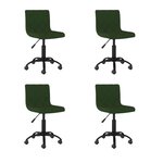 vidaXL Chaises pivotantes à manger lot de 4 Vert foncé Velours