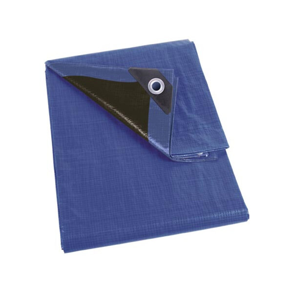 Perel Bâche  ultrarésistant  14 œillets  angles renforcés  rectangulaire  bleu/noir  180 g/m²  3 x 4 m