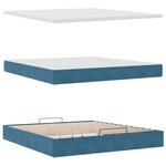 VidaXL Cadre de lit ottoman avec matelas bleu foncé 160x200 cm velours