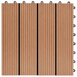vidaXL Carreau de terrasse 22 Pièces Teck 30 x 30 cm WPC