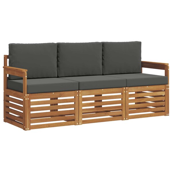 vidaXL Ensembles de canapés avec coussin 3 Pièces Naturel et Anthracite