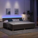 vidaXL Lit à ressort LED avec matelas Marron foncé 200 x 200 cm tissu
