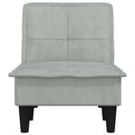vidaXL Chaise longue gris clair velours