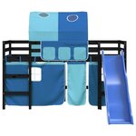 vidaXL Lit mezzanine enfants avec tunnel sans matelas bleu 80x200 cm