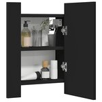 vidaXL Armoire à miroir de salle de bain LED Noir 40x12x45cm Acrylique