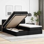 VidaXL Cadre de lit ottoman avec matelas noir 160x200 cm similicuir