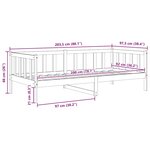 vidaXL Lit de jour sans matelas gris bois de pin massif 90x200 cm