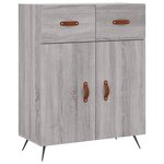 vidaXL Buffet haut Sonoma gris 69 5x34x180 cm Bois d'ingénierie