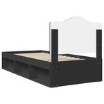 vidaXL Cadre de lit avec tête de lit Noir 100 x 200 cm Pin massif