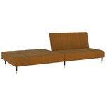 vidaXL Canapé-lit à 2 places Marron Velours