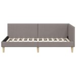 vidaXL Cadre de lit d'angle Taupe 90 cm x 190 cm Tissu et Contreplaqué