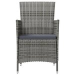 vidaXL Ensemble à manger d'extérieur 3Pièces coussins gris résine tressée