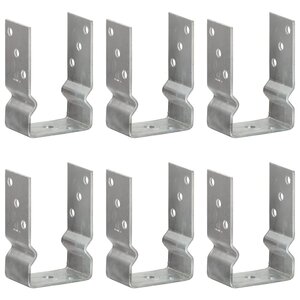 vidaXL Piquets de clôture 6 Pièces Argenté 9x6x15 cm Acier galvanisé