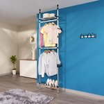 vidaXL Système de garde-robe télescopique barres et étagère Aluminium