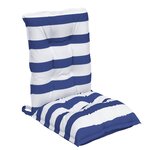 vidaXL Coussins de chaise à dossier bas lot de 2 rayures bleu/blanc