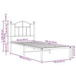 vidaXL Cadre de lit métal sans matelas avec tête de lit noir 90x190 cm