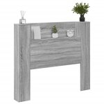 vidaXL Armoire tête de lit avec LED sonoma gris 120x16 5x103 5 cm