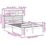 vidaXL Lit bibliothèque sans matelas blanc 135x190 cm bois pin massif