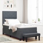 vidaXL Lit à ressorts avec matelas Gris foncé 100 x 200 cm Velours