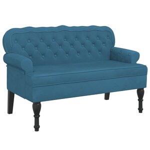 vidaXL Banc avec dossier bleu 119 5x64 5x75 cm velours