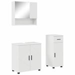 vidaXL Ensemble de mobilier de salle de bain 3 Pièces Blanc brillant