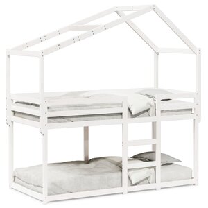 vidaXL Lit superposé sans matelas blanc 90x190 cm bois de pin massif