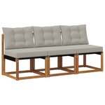 vidaXL 3 pc Canapé du milieu extérieur Naturel