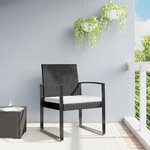 vidaXL Chaises à manger de jardin lot de 2 noir rotin PP