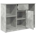 vidaXL Buffet avec tiroir gris béton 101x35x76 cm bois d'ingénierie