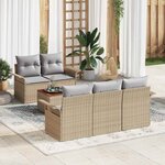 vidaXL Ensemble de canapé de jardin Manuel 6 Pièces Beige  Gris clair