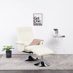vidaXL Fauteuil inclinable avec repose-pied crème similicuir