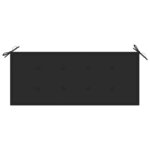vidaXL Banc de jardin avec coussin noir 120 cm Bois de teck massif