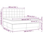 vidaXL Sommier à lattes de lit avec matelas Gris foncé 180x200cm Tissu