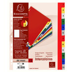 Intercalaires Imprimés Numériques Polypropylène 12/100e - 12 Positions - A4 Maxi - Assorties Vives - X 20 - Exacompta