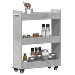vidaXL Armoire avec roues gris béton 60x22x79 cm bois d'ingénierie
