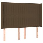 vidaXL Tête de lit à LED Marron foncé 147x16x118/128 cm Tissu