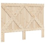 vidaXL Cadre de lit avec tête de lit gris 140x200 cm bois pin massif