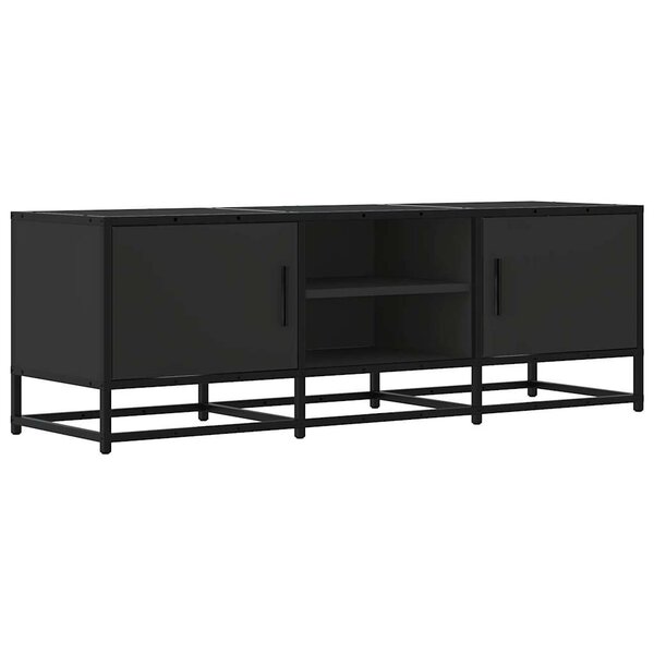 vidaXL Meuble TV noir 120x35x41 cm bois d'ingénierie et métal