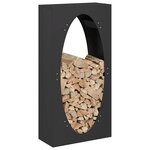 vidaXL Portant de bois chauffage noir 50x23x100 cm