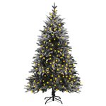 vidaXL Arbre de Noël artificiel pré-éclairé/flocons de neige PVC PE