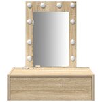vidaXL Table de Maquillage Murale avec LED en Chêne Sonoma