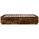 vidaXL Cadre de lit avec lumières LED chêne fumé 120x190 cm