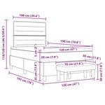 vidaXL Lit à ressorts avec matelas & banc taupe 120x190 cm en tissu