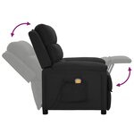 vidaXL Fauteuil de massage Noir Tissu