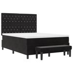 vidaXL Lit à ressorts avec matelas et banc noir 160x200 cm velours