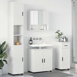 vidaXL Ensemble de mobilier de salle de bain avec tiroir 4 Pièces Blanc