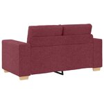 vidaXL Canapé 3 Pièces Rouge Vent 221 x 80 x 80 cm Tissu en lin mélangé