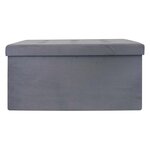 Banc coffre de rangement en suédine lina